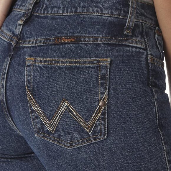 Womens Cash Mid Rise Vented Hem Riding Jeans Boot Cut Comfortable Fit - Picture 5 of 6